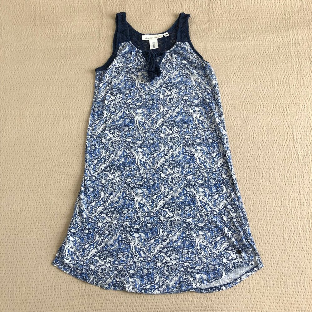 💙 H&M Paisley Floral Mini Dress - Blue/White - Size S - Excellent